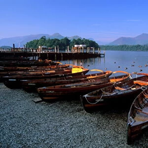 Boats on Derwent Water at Keswick, Lake District National Park, Cumbria