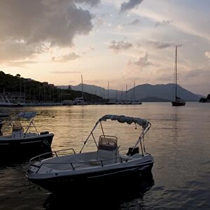 Boats in harbour, Vathi, Meganisi, Ionian Islands, Greek Islands, Greece, Europe
