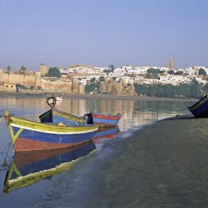 Boats at Sale with the skyline of the city of Rabat in background