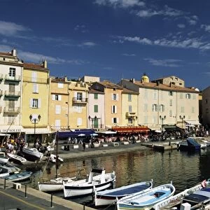 Boats and waterfront, St. Tropez, Var, Cote d Azur, Provence, French Riviera, France