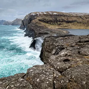 Bosdalafossur waterfall, Vagar Island, Faroe Islands, Denmark, Europe