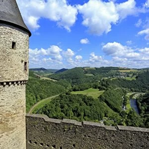 Bourscheid Castle in the Valley of Sauer River, Canton of Diekirch, Grand Duchy of Luxembourg