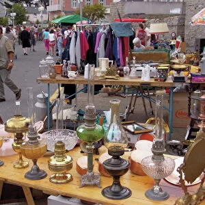 Braderie, a French car boot sale, Roscoff, Finistere, Brittany, France, Europe