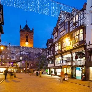 Bridge Street at Christmas, Chester, Cheshire, England, United Kingdom, Europe