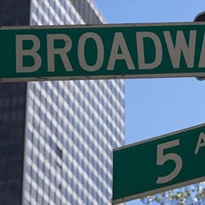 Broadway and 5th Avenue street signs