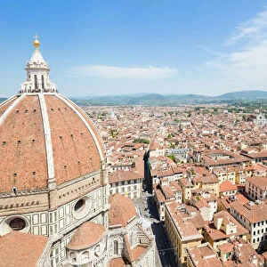 The Brunelleschis Dome frames the old medieval city of Florence, UNESCO World Heritage Site