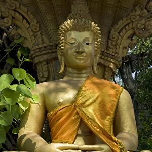 Buddha statue, Wat Si Muang, Vientiane, Laos, Indochina, Southeast Asia, Asia
