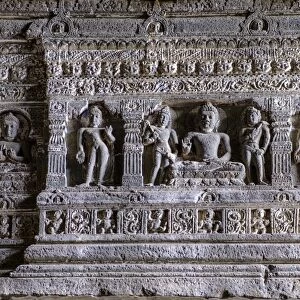 Buddhist carvings at the Ajanta Cave, UNESCO World Heritage Site, Maharashtra, India