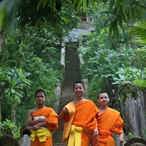 Buddhist monks, Luang Prabang, Laos, Indochina, Southeast Asia, Asia