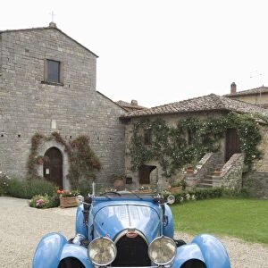 Bugatti car at the Castello di Spaltenna now a hotel