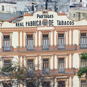 A building housing a cigar factory in central Havana, Cuba, West Indies, Central America