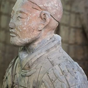 Bust of a Terracotta Warrior, Mausoleum of the first Qin Emperor, Xian, Shaanxi Province