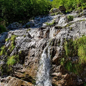 Cadini del Brenton waterfalls, Lago del Mis, Belluno, Veneto, Italy, Europe
