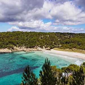 Cala Trebaluger, Trebaluger Bay, elevated view, Menorca (Minorca), Balearic Islands