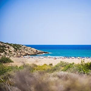 Calamosche Beach, a popular, secluded beach near Noto, Vendicari Nature Reserve, South East Sicily, Italy, Mediterranean, Europe