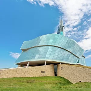 The Canadian Museum for Human Rights, opened in 2014, won awards for its architecture, Winnipeg, Manitoba, Canada, North America
