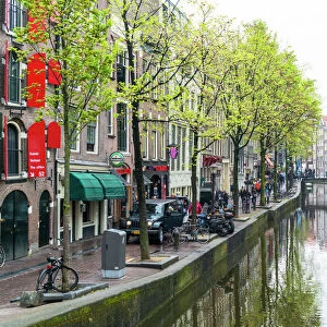 Canal in the Red Light District, Amsterdam, Netherlands, Europe
