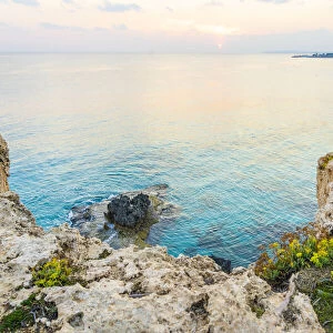 Cape Greco at sunset in Ayia Napa, Famagusta District, Cyprus, Mediterranean, Europe
