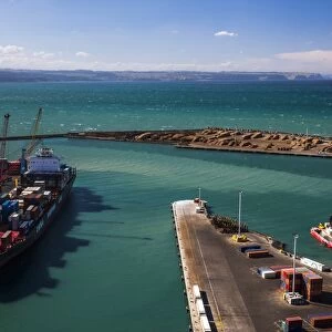 Cargo Ship in Napier Port, Hawkes Bay Region, North Island, New Zealand, Pacific