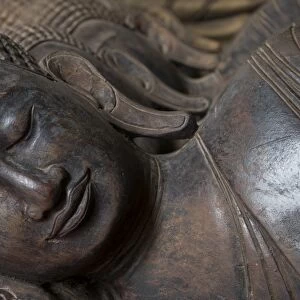 Carved Buddha heads, Phnom Penh, Cambodia, Southeast Asia
