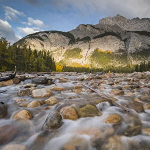 Cascade Mountain in autumn with stoney creek, Banff National Park, UNESCO World Heritage