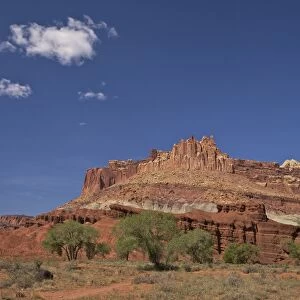 The Castle and Highway 24, Capitol Reef National Park, Utah, United States of America, North America