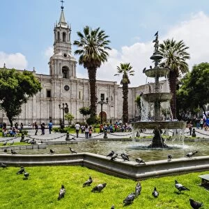 Cathedral, Plaza de Armas, Arequipa, Peru, South America