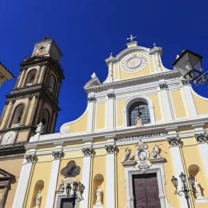 Cathedral of St. Trofimena in bright sun, Minori, Amalfi Coast, UNESCO World Heritage Site