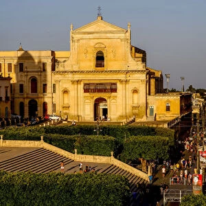 Cathedral stairs, Corso Vittorio Emanuele and church, Noto, UNESCO World Heritage Site