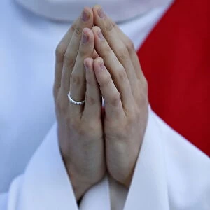 Catholic priests hands, Paris, France, Europe