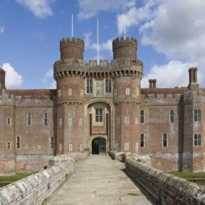Across the causeway to the main entrance to the 15th century Herstmonceux Castle