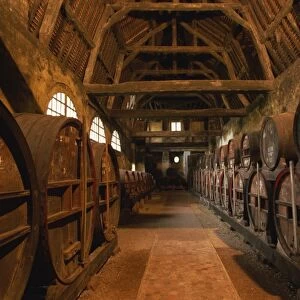 Cellars containing Calvados, Chateau de Breuil, Auge, Normandie, France, Europe