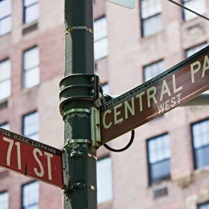 Central Park sign, Manhattan, New York City, New York, United States of America