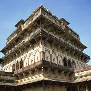 Central five storey structure of Nrising Dev Palace, Datia, Madhya Pradesh state