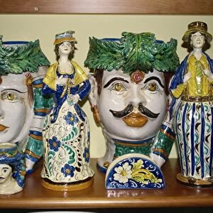 Ceramic ware for sale, Sicily, Italy, Europe