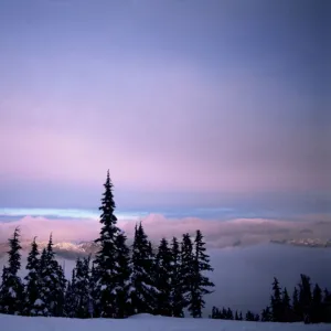 Chair lift in the early morning, Whistler, British Columbia, Canada, North America