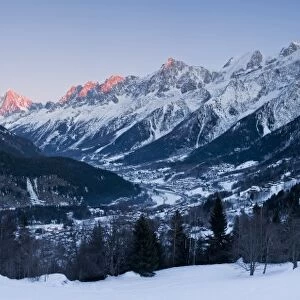 Chamonix Valley, Mont Blanc and the Mont Blanc Massif range of mountains