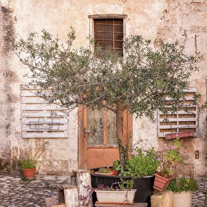 Charming rustic scene in the old town of Matera, Basilicata, Italy, Europe
