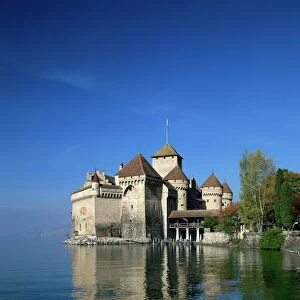 The Chateau de Chillon on Lake Geneva, Switzerland, Europe