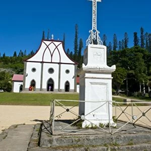 The Christian church of Vao, Ile des Pins, New Caledonia, Melanesia, South Pacific, Pacific