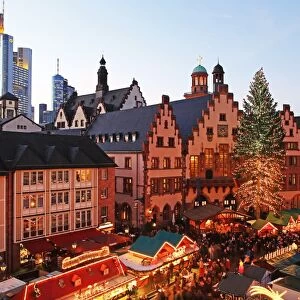 Christmas Fair on Roemerberg Square, Frankfurt am Main, Hesse, Germany, Europe