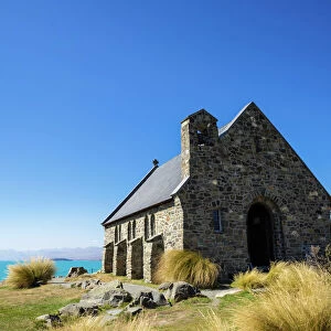 Church of the Good Shepherd, an old church overlooking turquoise blue Lake Tekapo