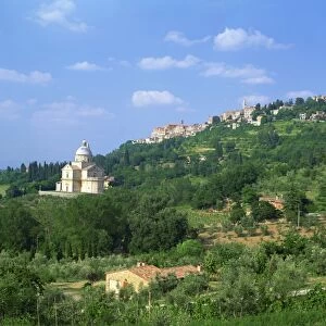 The church and hill town of Montepulciano in Tuscany, Italy, Europe