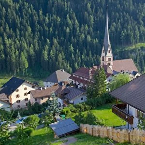 Church in St. Cristina, Gardena Valley, Bolzano Province, Trentino-Alto Adige / South Tyrol, Italian Dolomites, Italy, Europe