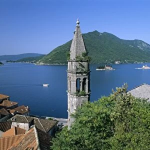 Church of St. Nikola with islet monasteries of St. George and Our Lady of the Lake, Perast, The Boka Kotorska (Bay of Kotor), UNESCO World Heritage Site, Montenegro, Europe