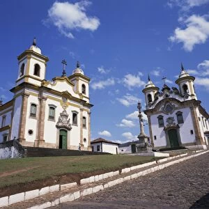 The churches of Sao Francisco and Nossa Senhora da Assuncao in the town of Mariana