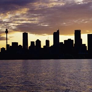 City skyline in the evening / night, Sydney, New South Wales, Australia, Pacific