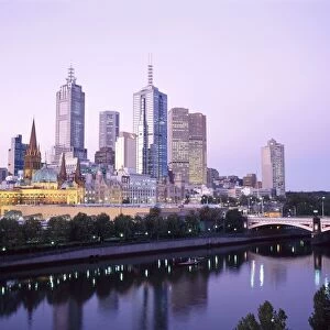 The city skyline from Southgate, Melbourne, Victoria, Australia