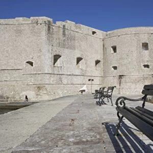 City walls in Dubrovnik, Dalmatia, Croatia, Europe