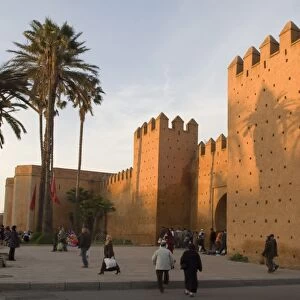 City walls surrounding the Medina, Rabat, Morocco, North Africa, Africa